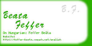 beata feffer business card